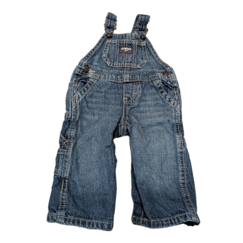 OshKosh B' Gosh Child Bib Overalls - 6 Months -‎ All The Buttons